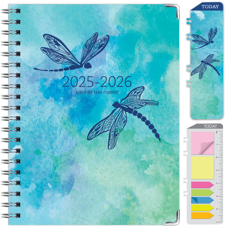 Hardcover AY 2025-2026 Fashion Planner - 8.5"x11" (Dragonflies)