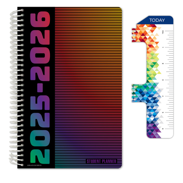 Secondary Student Planner AY 2025-2026 - Matrix Style - 5.5"x8.5" (Spectrum)