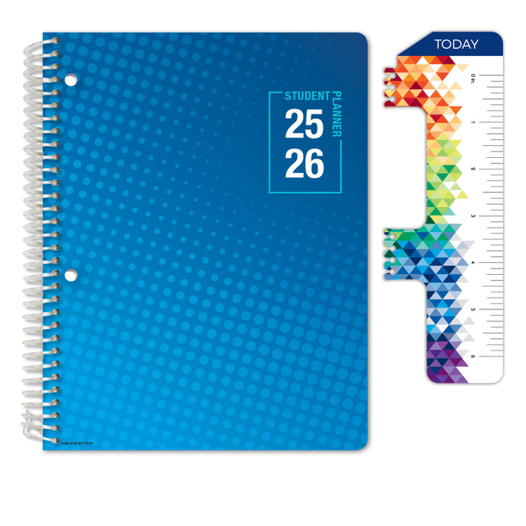 Secondary Student Planner AY 2025-2026 - Matrix Style - 7"x9" (Halftone Blue)