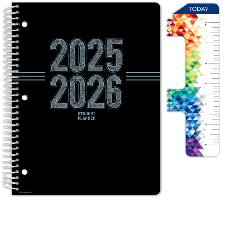 Secondary Student Planner AY 2025-2026 - Matrix Style - 8.5"x11" (Triple Stripe)