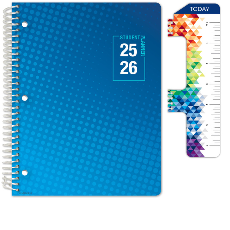 Secondary Student Planner AY 2025-2026 - Matrix Style - 8.5"x11" (Halftone Blue)