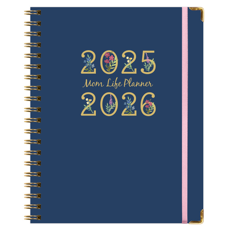 AY 2025-2026 Mom Planner - 8"x10" (Navy Gold Numbers)