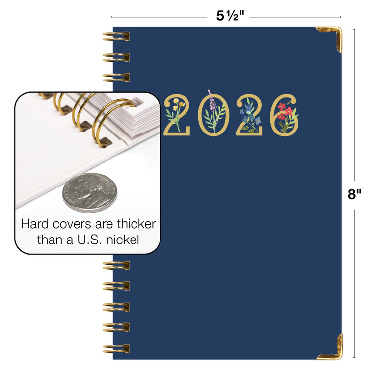 Global Printed Products Hardcover CY 2026 Fashion Planner - 5.5"x8" (Navy Gold Numbers) Global Printed Products Hardcover CY 2026 Fashion Planner - 5.5"x8" (Navy Gold Numbers)