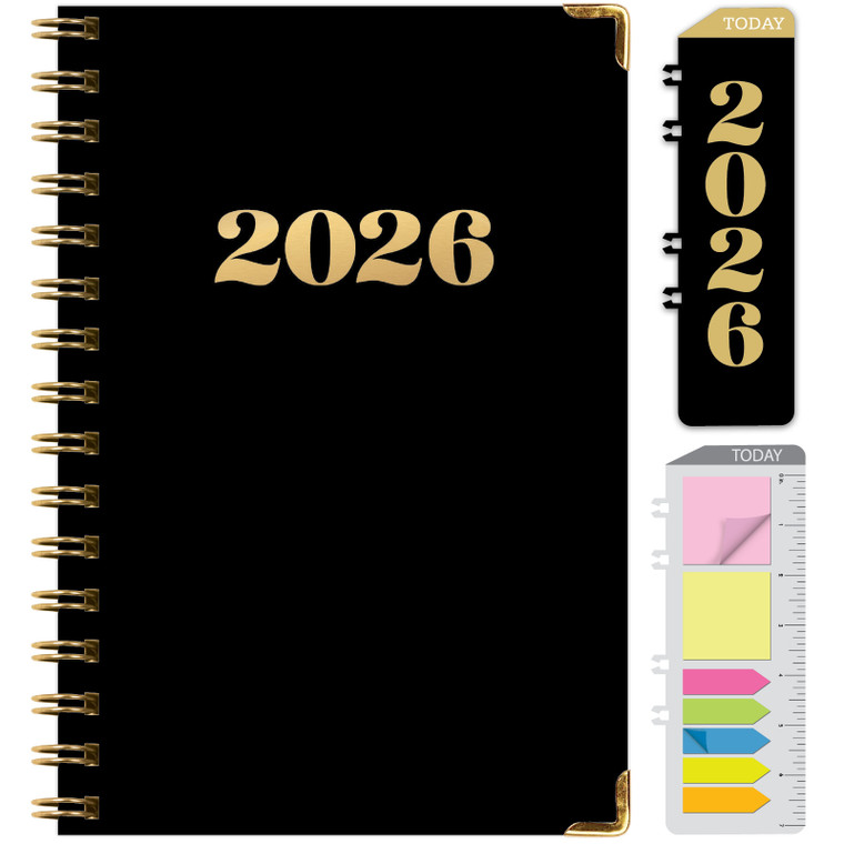 Global Printed Products Hardcover CY 2026 Fashion Planner - 5.5"x8" (Black Gold Numbers) Global Printed Products Hardcover CY 2026 Fashion Planner - 5.5"x8" (Black Gold Numbers)