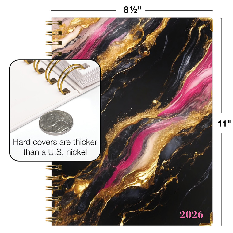 Global Printed Products Hardcover CY 2026 Fashion Planner - 8.5"x11" (Dark Gold Marble) Global Printed Products Hardcover CY 2026 Fashion Planner - 8.5"x11" (Dark Gold Marble)