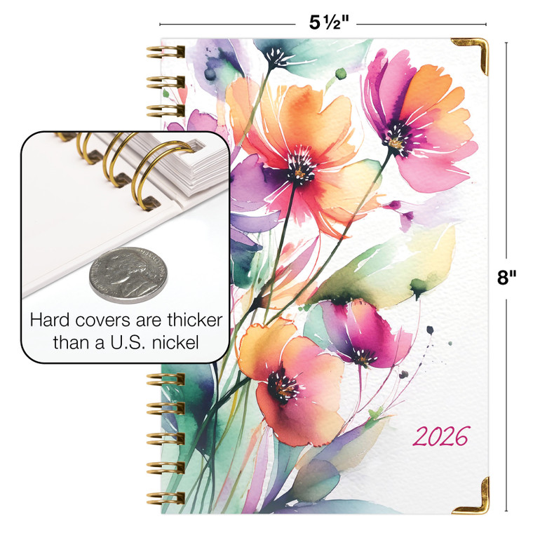 Global Printed Products Hardcover CY 2026 Fashion Planner - 5.5"x8" (Rainbow Floral) Global Printed Products Hardcover CY 2026 Fashion Planner - 5.5"x8" (Rainbow Floral)