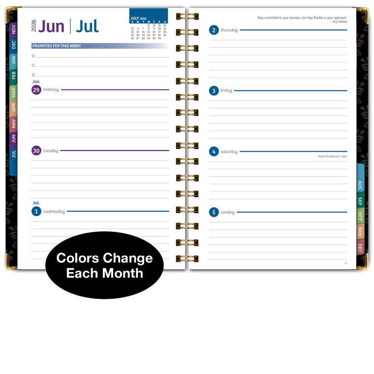 Global Printed Products Hardcover CY 2026 Fashion Planner - 5.5"x8" (Sugar Skull)