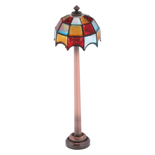 Tiffany Miniature Dollhouse Floor Lamp - Mini Light for Dolls House Furniture LED - Functional - 1/12 Scale