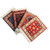 Set of 4 Carpet Design Drink Coasters  of Blue and Red for Dining