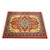 Set of 4 Table Placemats with Miniature Oriental Rug Design - Red Carpet Mats for Dining Room and Kitchen