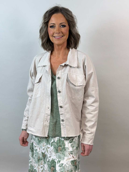 Jeansjacka Edvina, Beige - Mix By Heart
