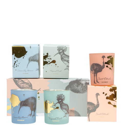 Doftljus Bird Collection set med 3 ljus