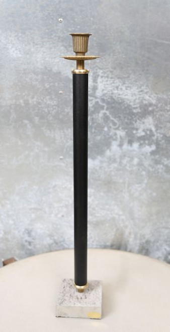 Ljusstake med cementfot, svart (höjd 50  cm)