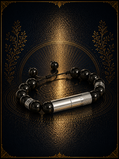 Adjustable (cigar) Punch Bracelet Oscuro Ring I - 10mm Beads