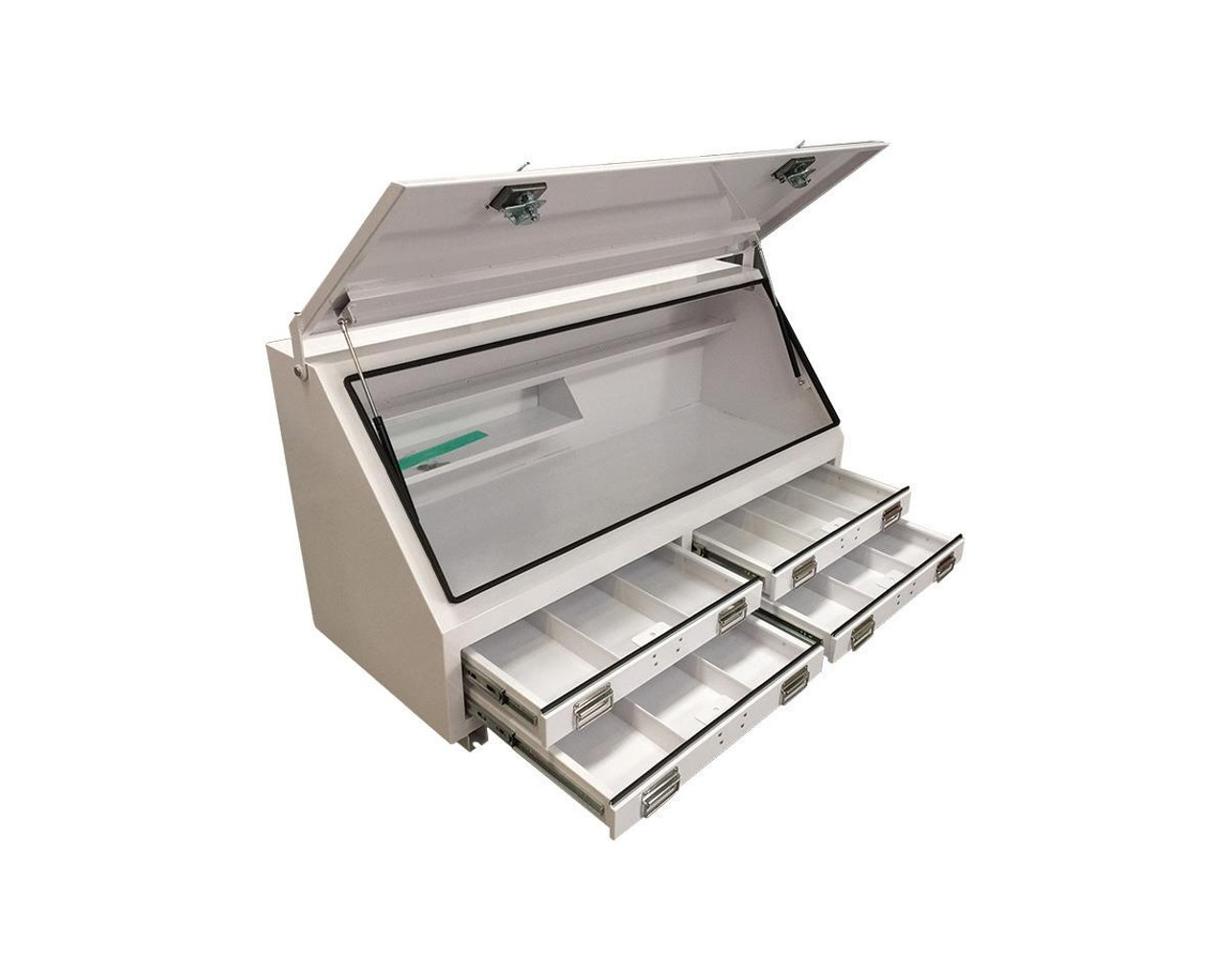 Steel Tool Box 4Draws W1500mm White UTE or Truck Blue Diamond Perth