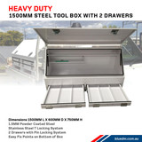 Steel Tool Box 2 Drawers W1500- Ute & Truck