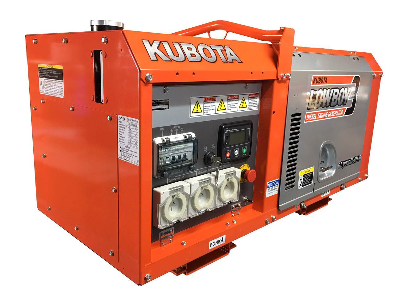 Kubota 8kVA Lowboy Diesel Generator Long Range Bluedm