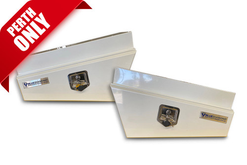 Underbody Steel Tapered White Tool Box Combo - RHS & LHS