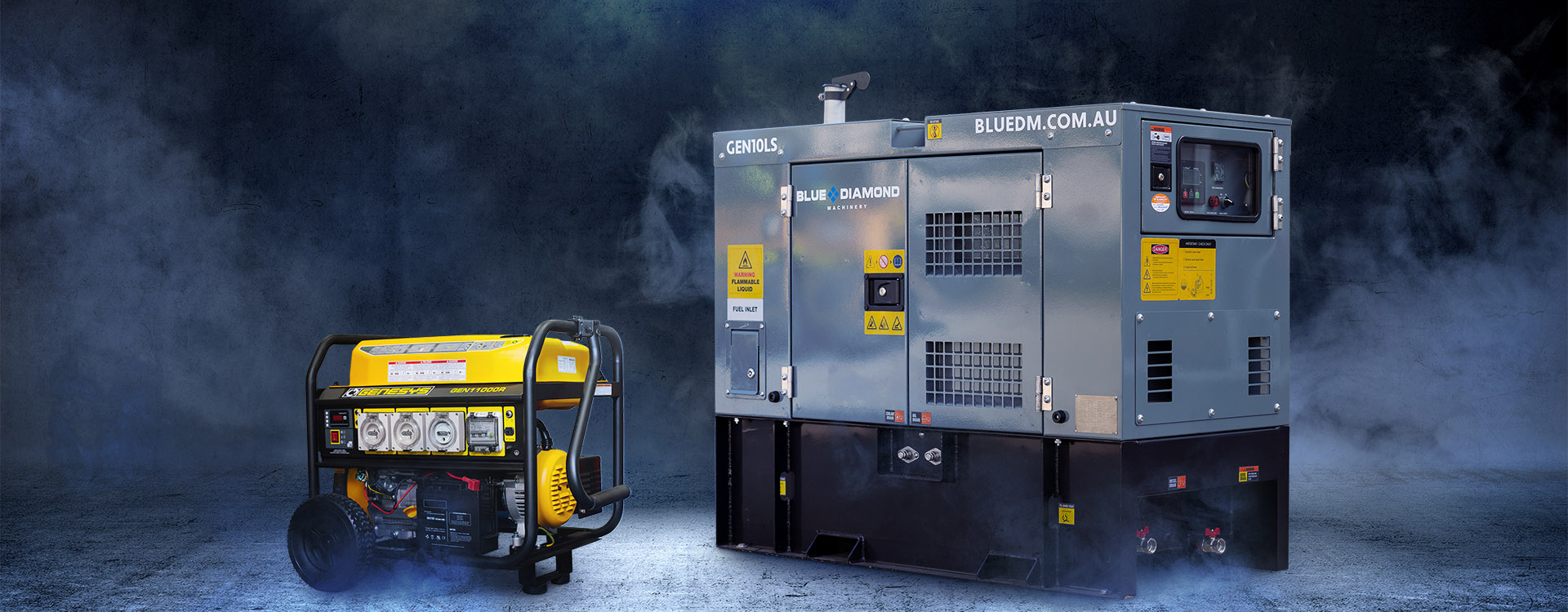 home backup petrol portable generator in blue diamond showroom