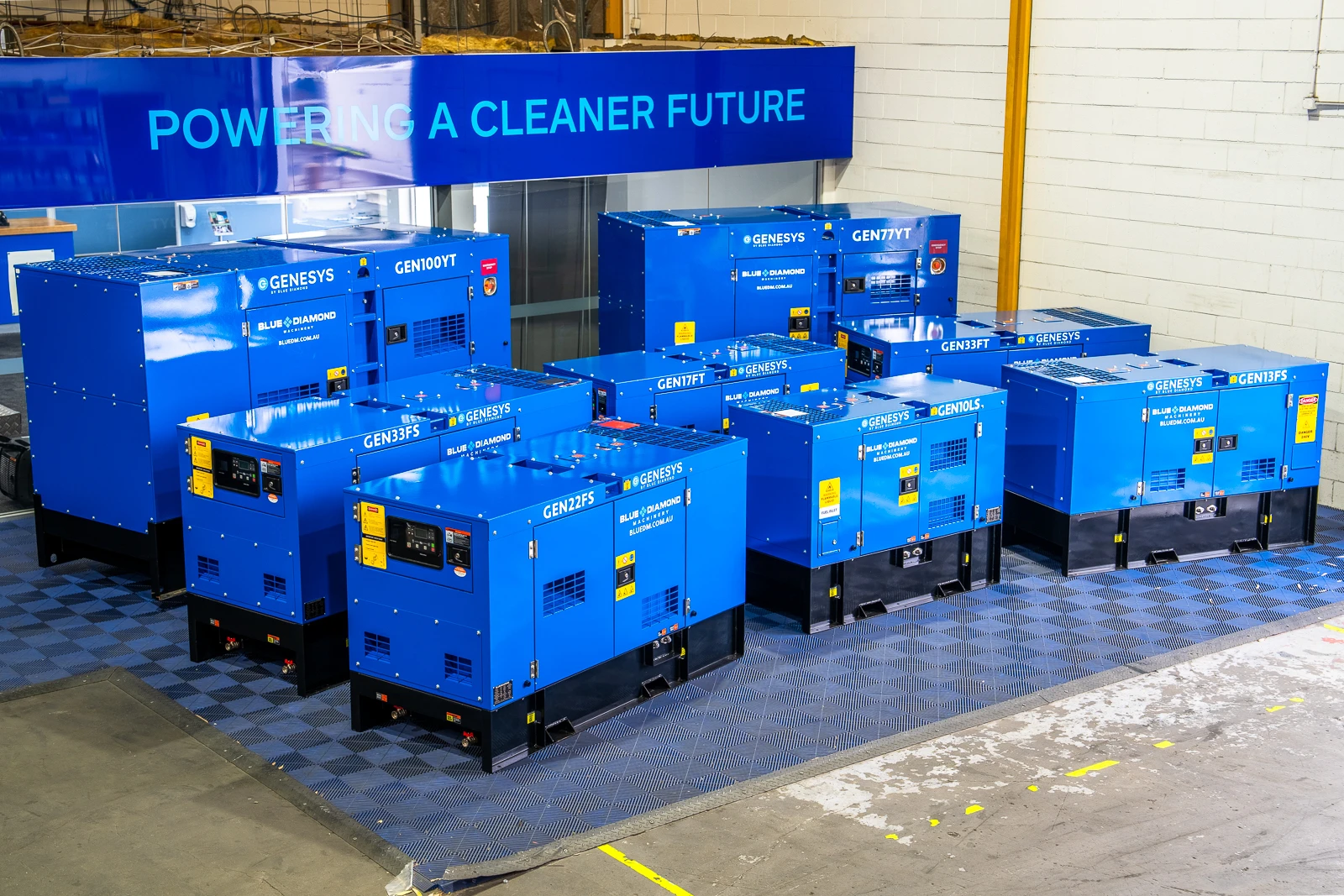 genesys diesel standby generators in Perth warehouse floor