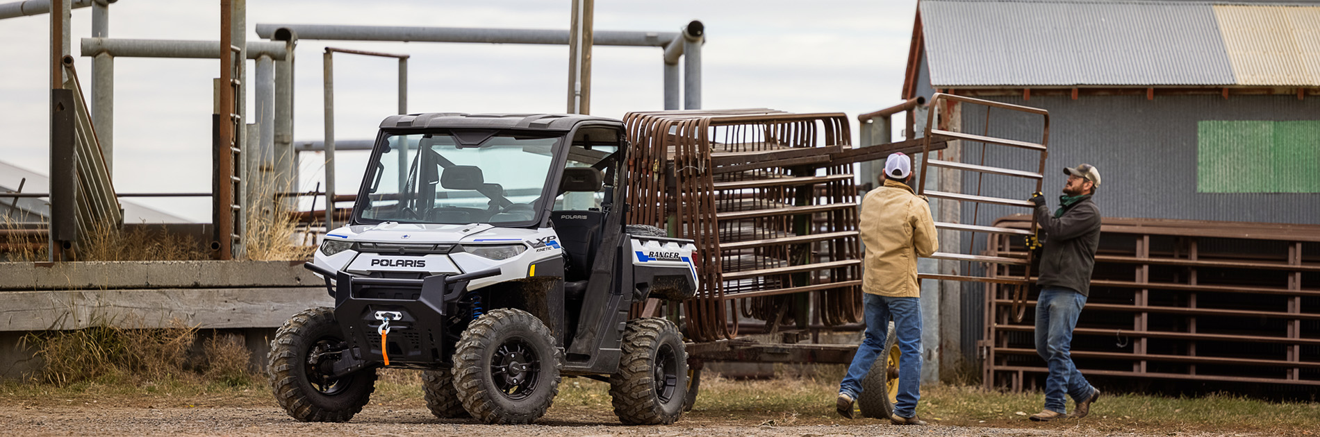 polaris ranger electric UTV on farm