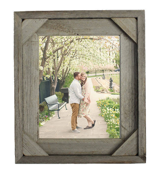 Barnwood Picture Frames | Reclaimed Wood Frames with Cornerblock Edges
