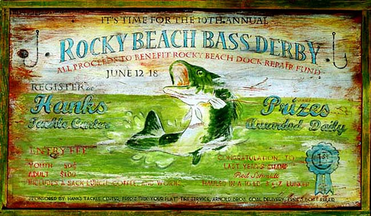 Vintage Signs - Bass Fishing Derby