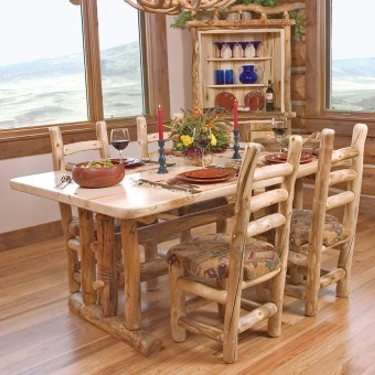 rustic log tables