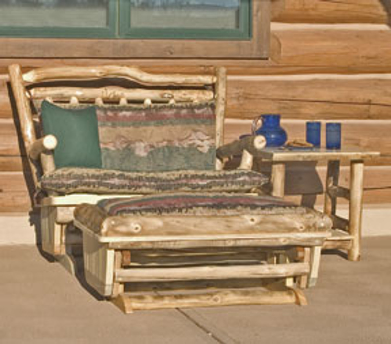 Log Loveseat Glider Rocker Rustic Furniture