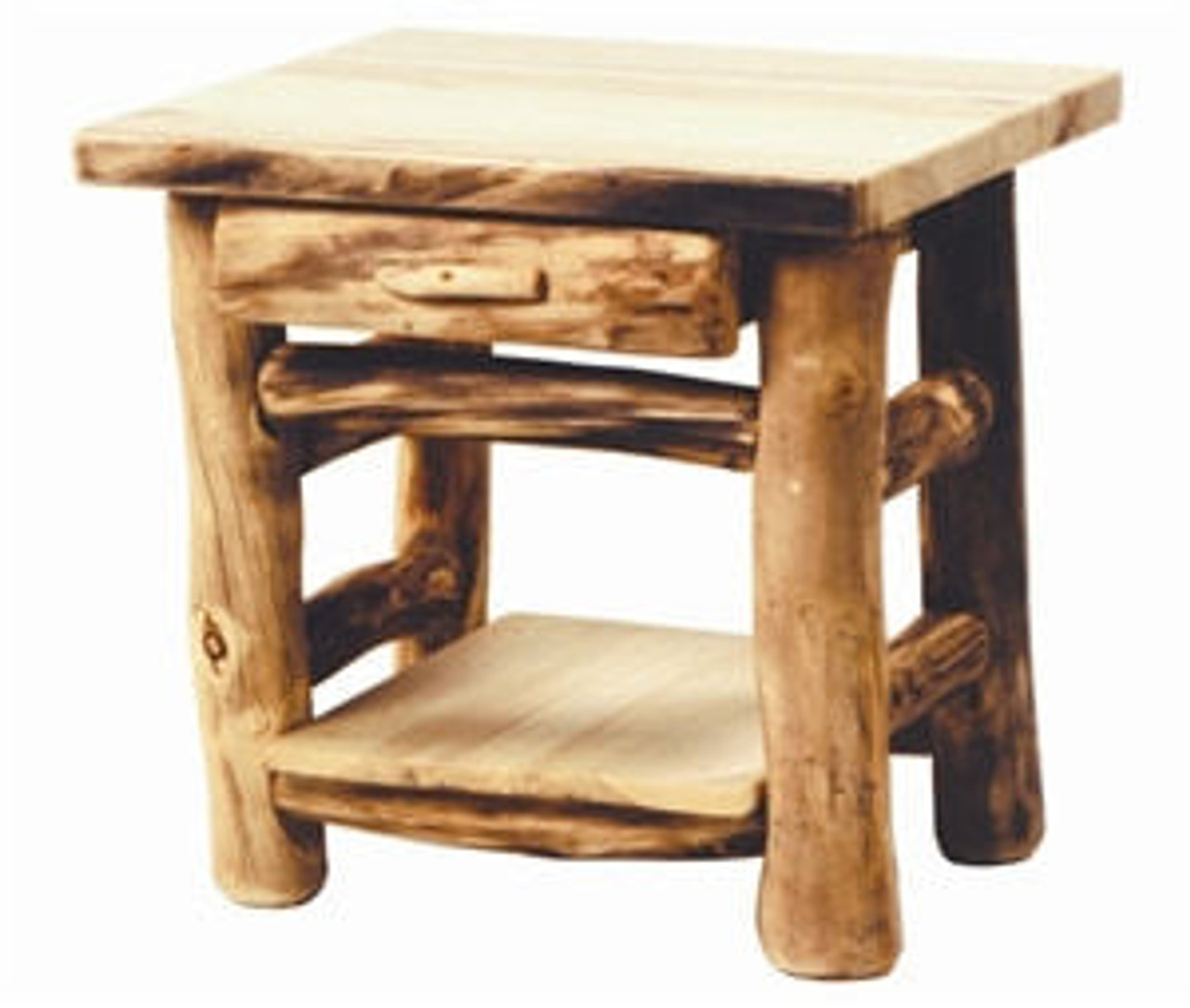 Rustic log clearance end tables