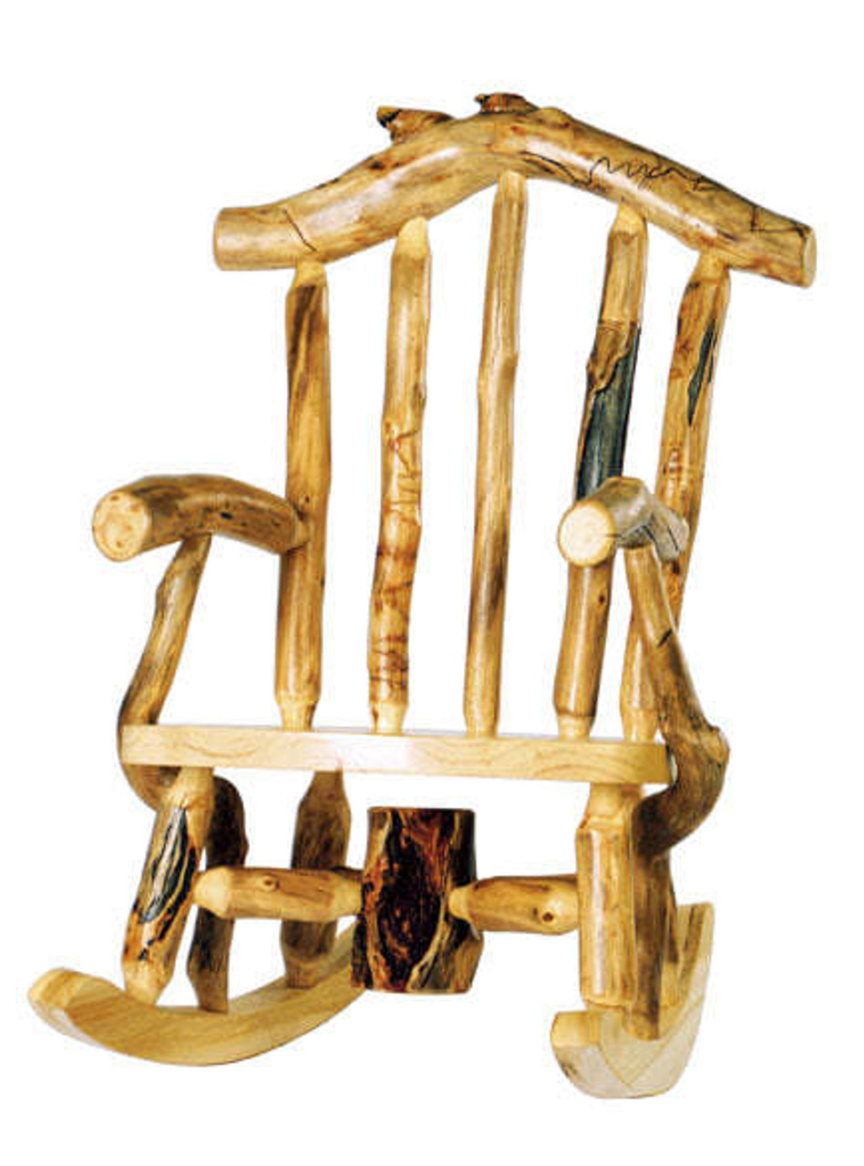 Rustic log 2025 rocking chair