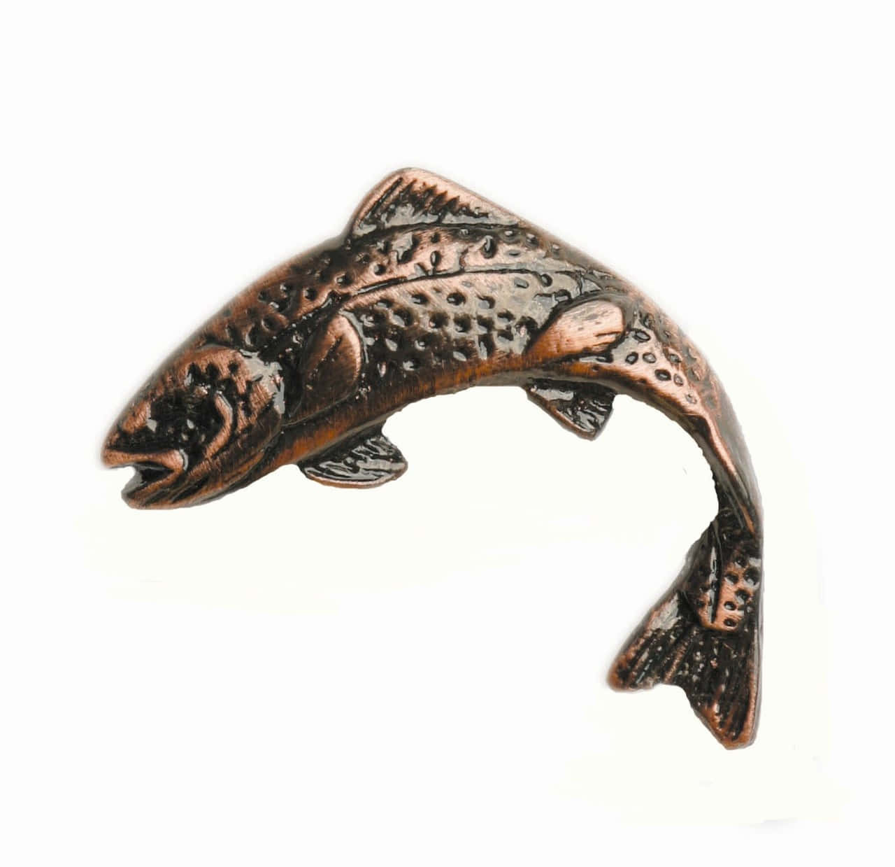 Jumping Trout Cabinet Hardware Knob - Left Facing