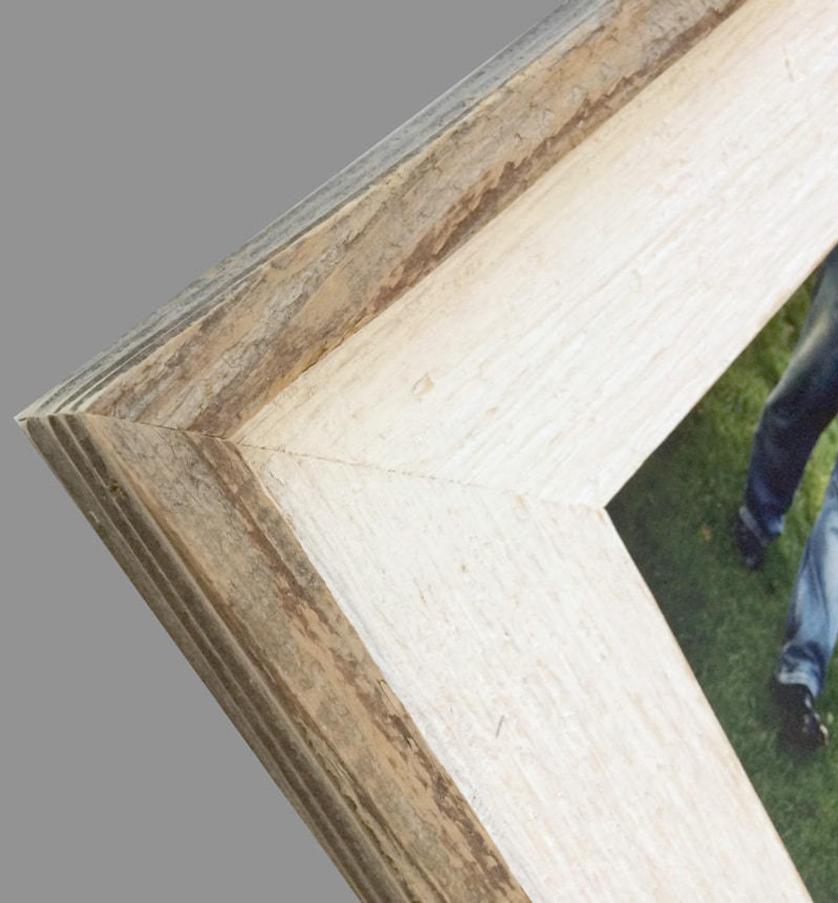 Barnwood Picture Frame with Whitewash Finish, Size 16x20 Reclaimed Wood Frame