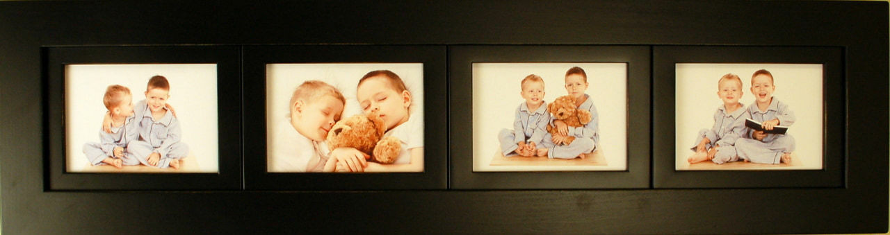 4 Opening Picture Frame 5x7 - Collage Black & White Frame