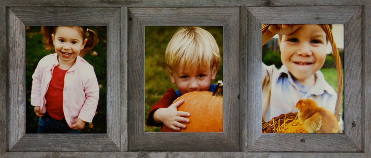 Collage Picture Frame Barnwood 3 Opening Frame 8x10