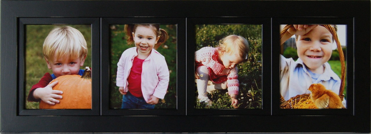 Collage Frames 4 Opening Black 8x10 Multi Photo Picture Frame