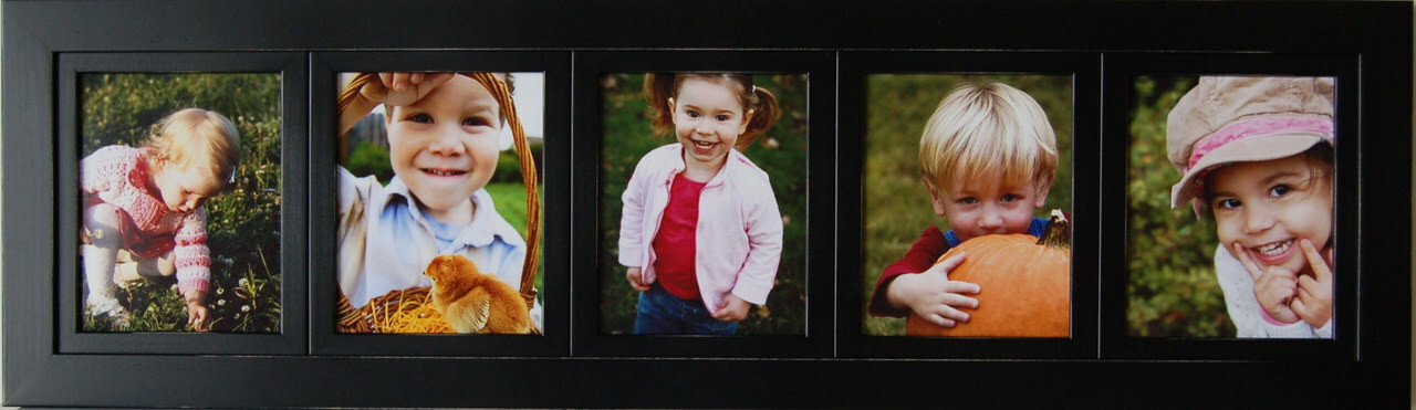 Collage Picture Frames  4 Opening 5x7 Black Wood Frame