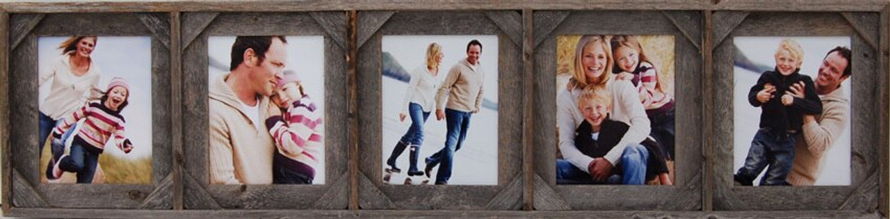 4x6 Barn Wood Collage Picture Frame - 5 Opening