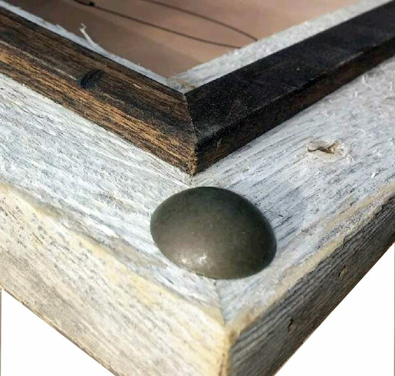 Rustic Frames Reclaimed Barnwood Frame with Large Metal Tacks 8x10