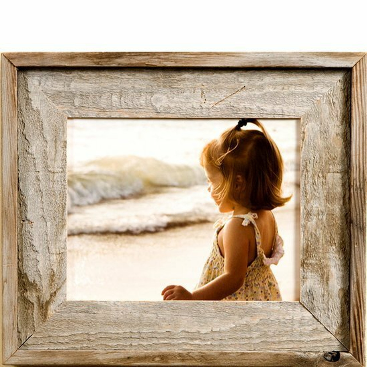 BARNWOODUSA | Farmhouse 4x4 Picture Frame | 1 1/2 inch Molding | 100%  Reclaimed Wood | Rustic | Natural Weathered Gray