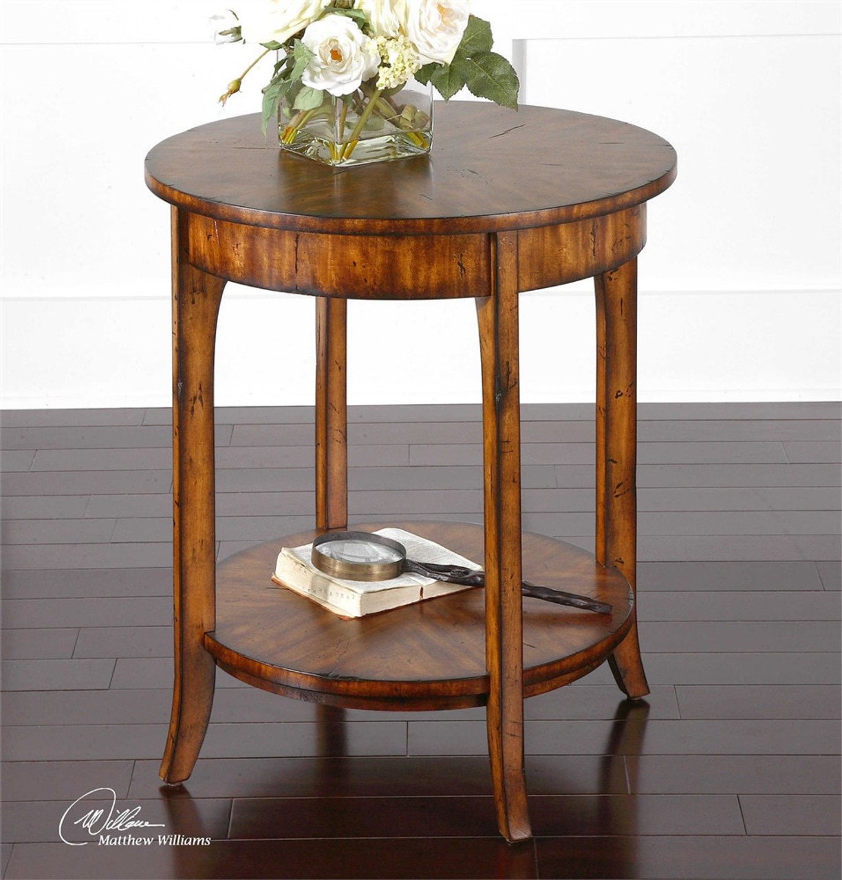 uttermost carmel round lamp table