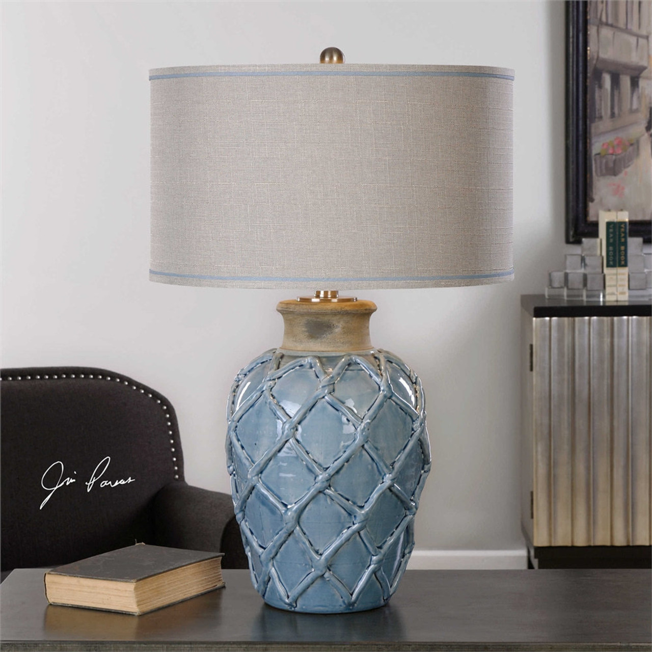 pale blue desk lamp