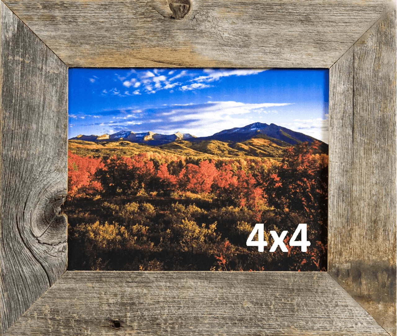 Rustic Picture Frames 4x4 Reclaimed Barnwood Frame