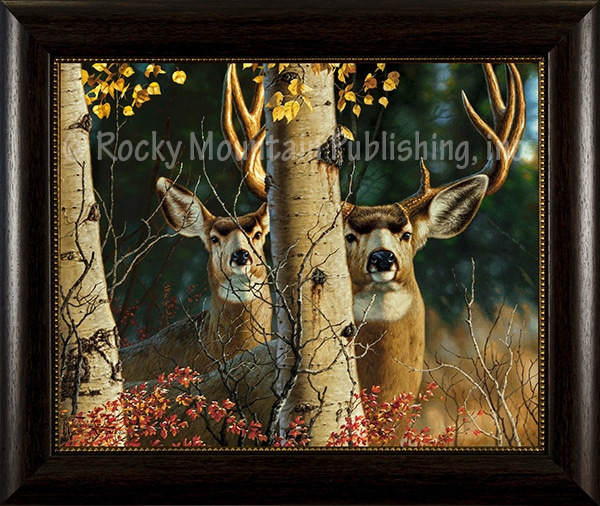 Among The Aspens | Tom Mansanarez Wildlife Art Giclee - Buck and