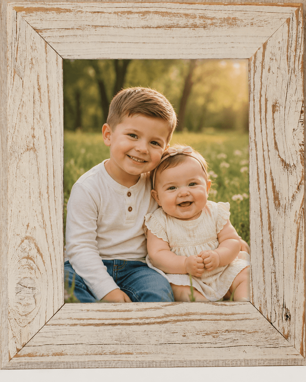 16x20 Antique White Barnwood Picture Frame | Whitewashed Reclaimed