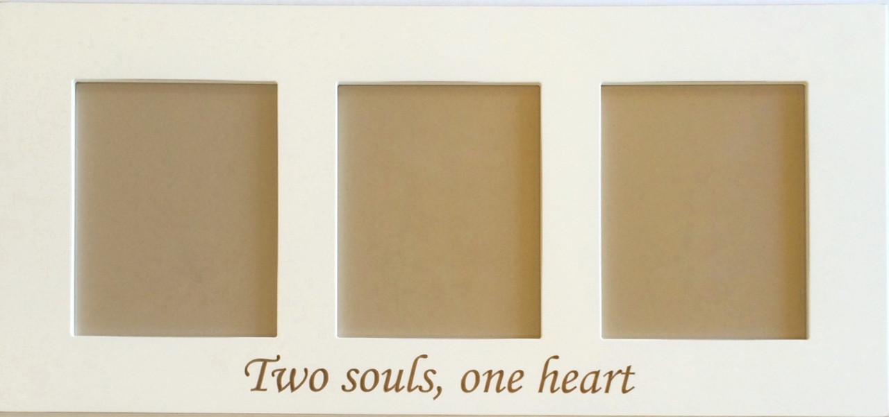 Two Souls One Heart Engraved Collage Frame White