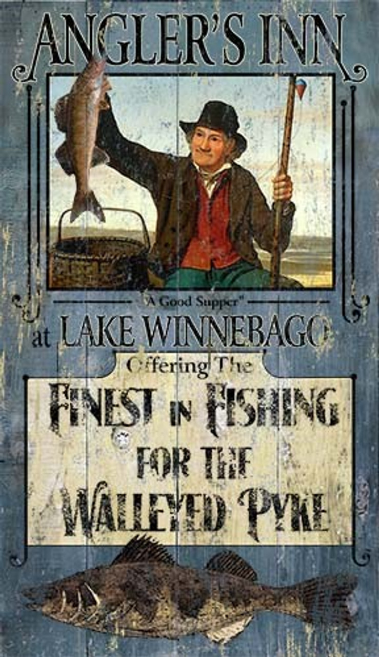 Vintage Fishing Sign - Walleye