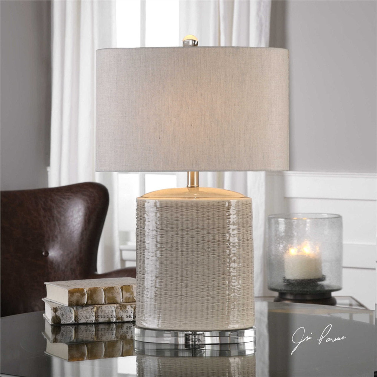 uttermost modica taupe ceramic lamp