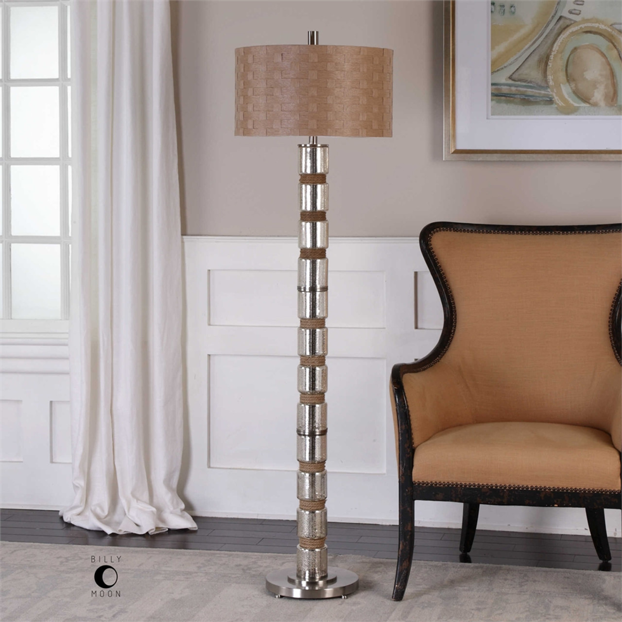 stacked glass floor lamp