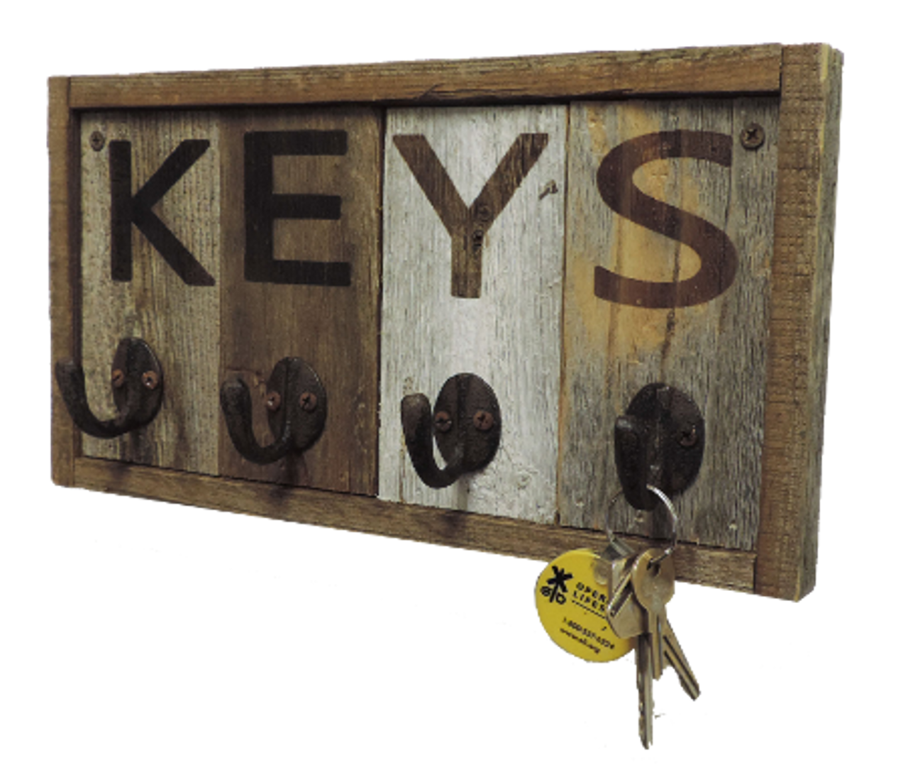 Rustic Live Edge Cherry Burl Wall Mount Key Hook Organizer – Steel Oak